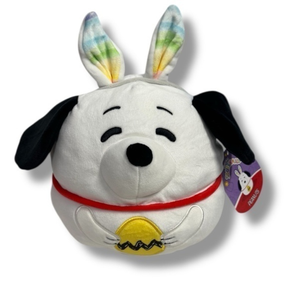 2024 SQUISHMALLOW Peanuts Snoopy Easter Holding Egg Bunny Ears NWT